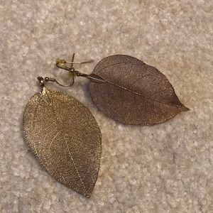Gold leaf earrings